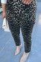 Women's Cut-Out Leg Leopard Patterned Stretch Fabric Pants Utc011 - 3