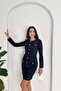 Women's Double Fabric Button Long Sleeve Mini Dress Dpk4388 - 4