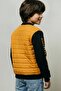 Boys' Quilted College Jacket with Plush Lining and Embroidery Detail – Mustard - 4