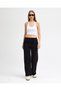 Women's Black Three Thread Sh Fleece-Lined Palazzo Sweatpants - 3