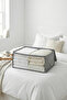 Gray Medium Size Windowed Underbed Sweater Pique Blanket Clothes Storage Box / 52X28X21 - 2