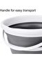 Indoor and Outdoor Collapsible Bucket with Handle, 10 Liters, 2.6 Gallons, Gray and White - 5