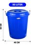 Drum Bucket With Lid 50L Blue - 3