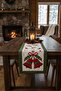 Digital Printed Christmas Decorative Table Runner with Bell and Pine Leaf Pattern - 2