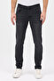 Men's Anthracite Slim Fit Narrow-Cut Cotton Stretchy Stretch Fabric Denim Jeans Pants - 2