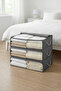 3 Pieces Gray Windowed Underbed Pillow Quilt Sweater Storage Bag / 60X45X15