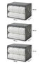 3 Pieces Gray Windowed Large Size Pillow Quilt Sweater Storage Bag / 60X40X40 - 8