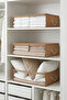 3 Pieces Beige Windowed Underbed Pillow Quilt Sweater Storage Bag / 60X45X15