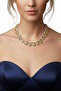 Silver Color Yellow Stone Evening Dress Necklace - 3