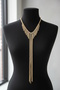 Gold Color Stone Evening Dress Necklace - 3