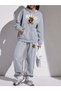 Bear Printed Unisex K Hooded Tracksuit Bottom-Upper Set