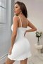 Women's White Chest Lace Embroidered Ribbed Fabric Stylish Nightgown - 2