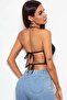 Women's Black Waist Strap Stylish Bustier - 2