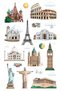 World Architecture Sticker Set – 22×30 cm |   Eiffel Tower, Big Ben, Colosseum, Taj Mahal, Christ the Redeemer, St. Basil's Cathedral - 2