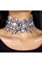 Silver Plated Stonefans Vintage Statement Geometric Choker Necklace Crystal Collar Fashion Statement - 8