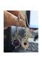 E1893-1 Retro Fashionable Elegant Creative Purple Imitation Crystal Pendant Earrings Long women's Fa - 2