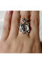 6 Silver Fashion Fashionmonger Japanese and Korean Personalized Ring Simple Retro Rose High Profile - 3