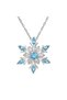 BLUE-60cm Personalized Fashion Christmas Ornaments Snowflake Crystal Necklace Frozen Square Crystal