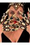 5PCS Gold Stonefans 5PCS Black Crystal Exaggerate Finger Rings Set Statement Jewelry Women Large Rhi - 7
