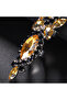 5PCS Gold Stonefans 5PCS Black Crystal Exaggerate Finger Rings Set Statement Jewelry Women Large Rhi - 5