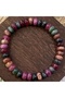 18cm Handmade Multicolor Tourmaline Bracelet For Women Men Natural Beads Stone Chain Elastic Bangle - 4