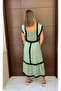 Rochie Lunga cu Dungi in Contrast - 2