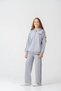 Sports Academy College Team Us-86 Embroidered Hooded Front Zipper Girls' Bottom Top Tracksuit Set - 4