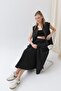 Women's Oversized Zippered Vest - 32128Ylk - Black - 7