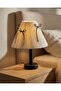 Cream Velvet Minimal Black Bow Corded Lampshade - 2