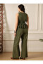 Striped Embroidered Peplum Top and Bell Bottom Pants Fusion Co-Ords - 3