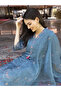 Women Blue Viscose Kurta with Pants and Dupatta Set