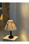 Cream Velvet Minimal Black Bow Corded Lampshade - 5