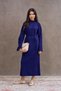 Navy Blue Knitwear Long Dress