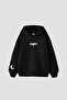 Day Night Printed Oversized Unisex Black Hoodie
