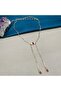 Gold Color Stone Paperclip Chain Dangle Long Necklace - 4