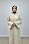 فستان Three Thread Ş مبطن بالصوف Belted O قصة فضفاضة الأساسي - حجري - نطاق واسع من المقاسات - 7
