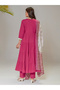 Pink Cotton Flared Kurta with Pants and Printed Dupatta Set - 7