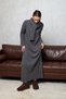 Scarf Detail Soft Knitted Tricot Dress Anthracite - 3