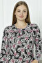 Women's Plus Size Long Sleeve Cotton Floral Print Button down Nightgown / Home Dress