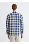Beige regular fit plaid men's shirt from plus-store - 4