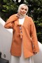 Camel Tie-Front Boucle Kimono Jacket - 4