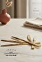 Premium Gold Twisted Handle Stainless Steel Dinner Knife Set 6 Pieces Stylish Flatware - 3