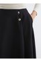 Black A-Line Skirt with Zipper at the Waist - 3