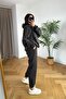 Women's 3-Thread Fleece-Lined Loose Oversized Basic Tracksuit Set - 3