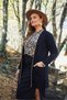 Women's Crystal Fabric with Tie Detail Pocket High-End Plus Size Cardigan - 3