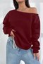 Women's Boat Neck 100% Cotton 3 Thread Fleece-Lined Thermal Winter Sports Top Model Sweatshirt - 6