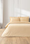 Honey Foam 100% Cotton Satin Look Single Duvet Cover Set 160X200 cm - Bristol Bedding Set