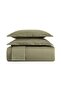 Green 100% Cotton Satin Look Double Duvet Cover Set 160X200 cm - Bristol Bedding Set - 3