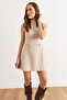 Women's Stone Accessory Detailed Mini Flared Dress Elb-19002572 - 6