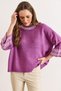 Women's Dusty Rose Cuff Sleeve Detailed Three-Quarter Knit Sweater Kzk-19000975 - 5